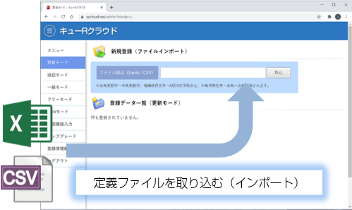 キューRクラウドに取り込み キューRクラウドに取り込み