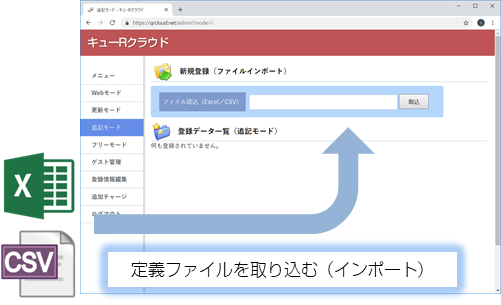 キューRクラウドに取り込み キューRクラウドに取り込み