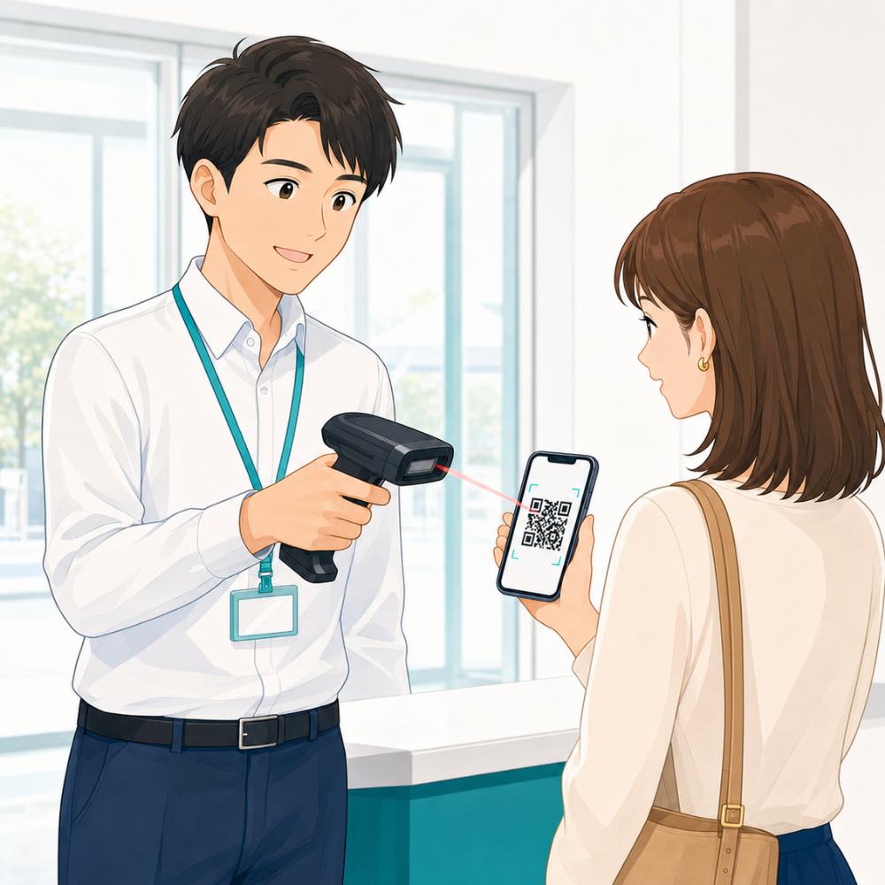 利用者が設置済みQRコードを読む
