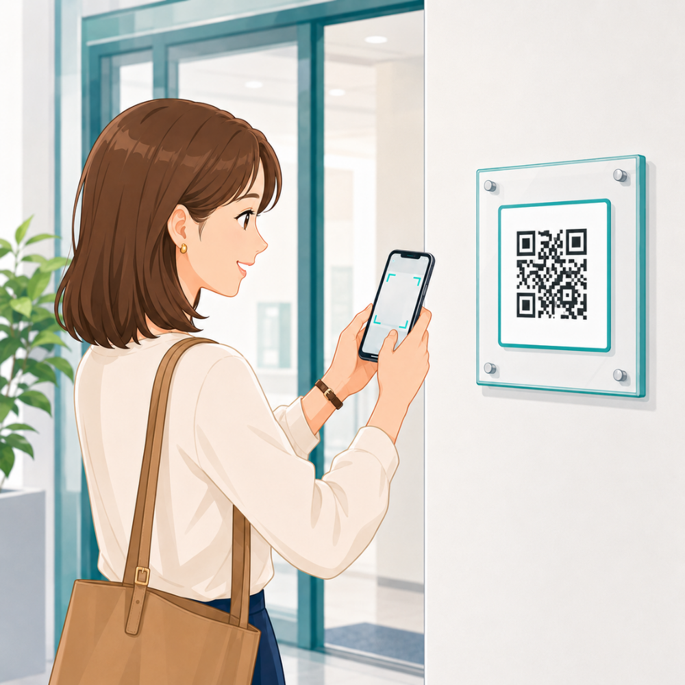 利用者が設置済みQRコードを読む