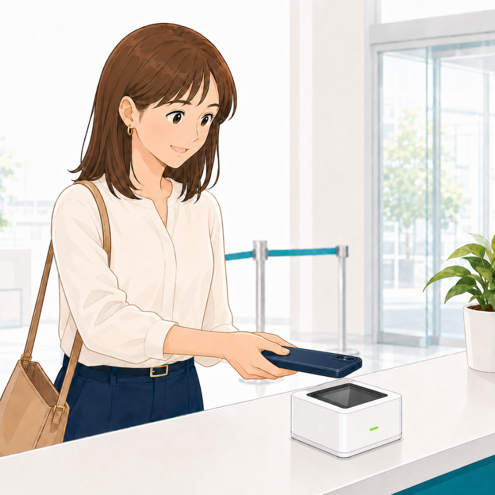 利用者が設置済みQRコードを読む